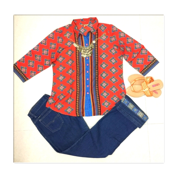 Global Desi Ethnic Button Down Shirt - Picture 4 of 10